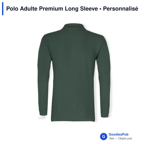 Polo personnalisé pour entreprise avec logo - modèle Premium Long Sleeve - Image 7