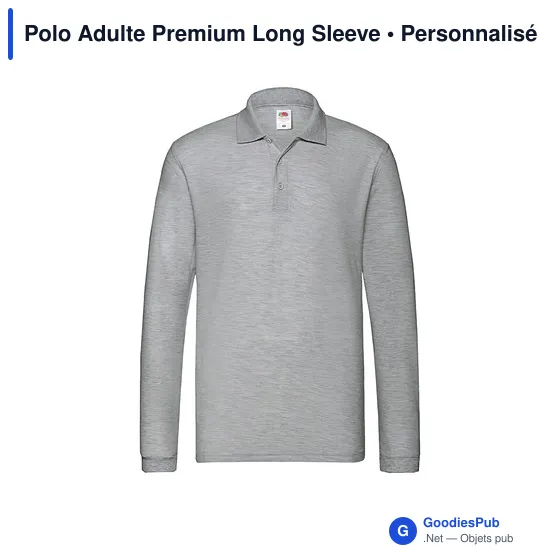 Polo personnalisé pour entreprise avec logo - modèle Premium Long Sleeve - Image 9