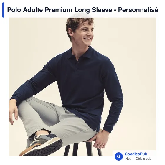 Polo personnalisé pour entreprise avec logo - modèle Premium Long Sleeve - Image 10
