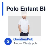 Polo Enfant Blanc "keya" YPS180 - Miniature 2