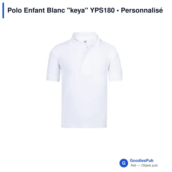 Polo Enfant Blanc "keya" YPS180 - Image 3