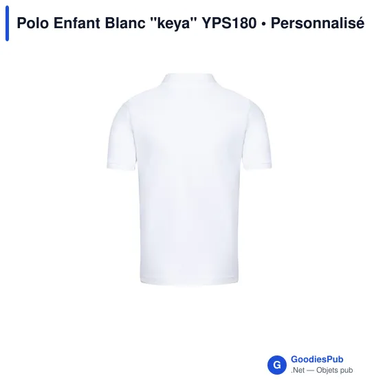Polo Enfant Blanc "keya" YPS180 - Image 4
