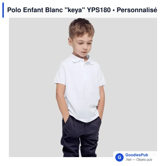Polo Enfant Blanc "keya" YPS180 - Image 7