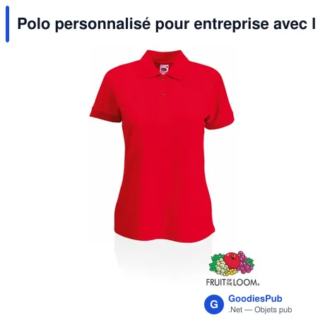 Polo personnalisé pour entreprise avec logo - Fruit of the Loom