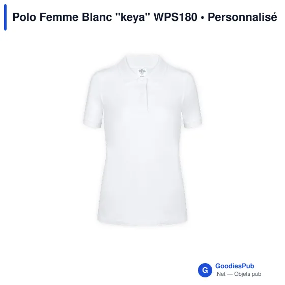 Polo Femme Blanc "keya" WPS180 - Image 11