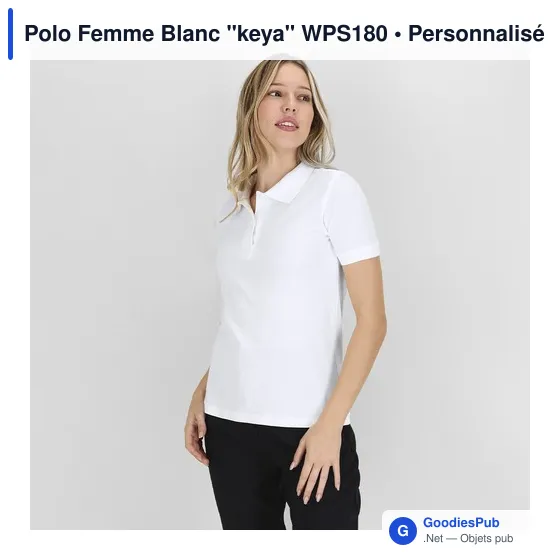 Polo Femme Blanc "keya" WPS180 - Image 12