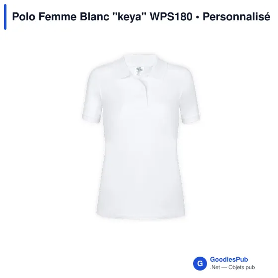 Polo Femme Blanc "keya" WPS180 - Image 8