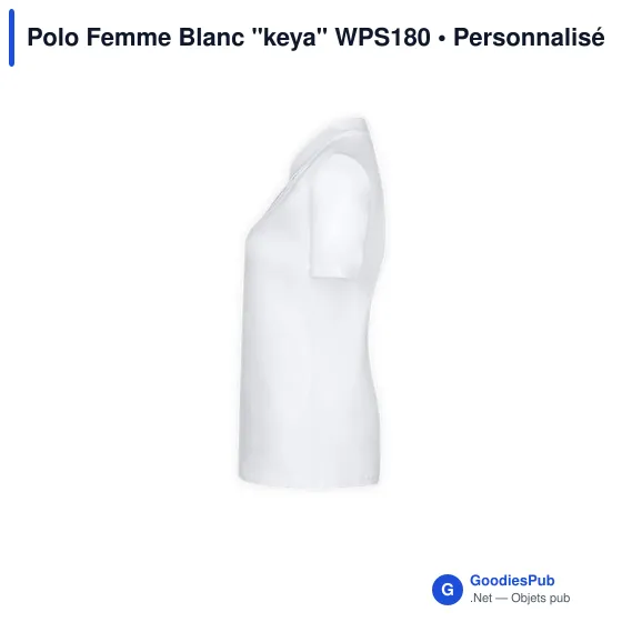 Polo Femme Blanc "keya" WPS180 - Image 10
