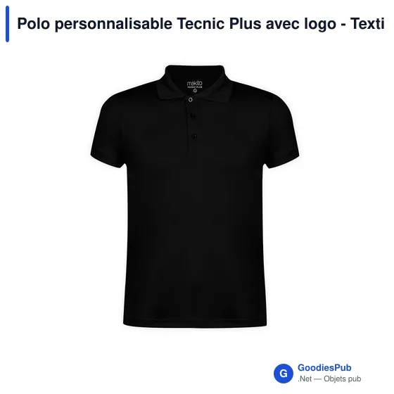 Polo personnalisable Tecnic Plus avec logo - Textile mode - Image 1