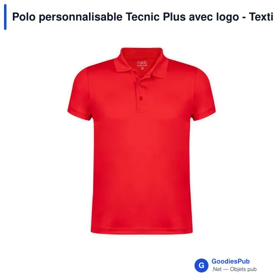 Polo personnalisable Tecnic Plus avec logo - Textile mode - Image 5