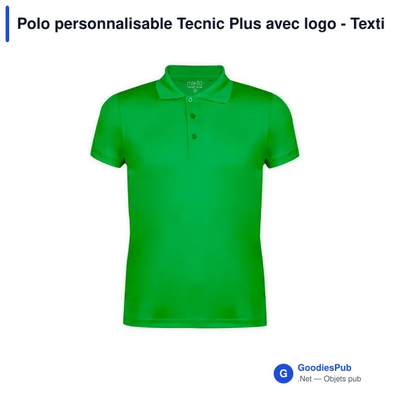 Polo personnalisable Tecnic Plus avec logo - Textile mode - Image 8