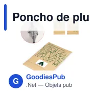 Poncho de pluie personnalisable biodégradable en Bio PE avec logo - Nature - Miniature 1