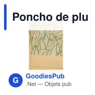 Poncho de pluie personnalisable biodégradable en Bio PE avec logo - Nature - Miniature 2