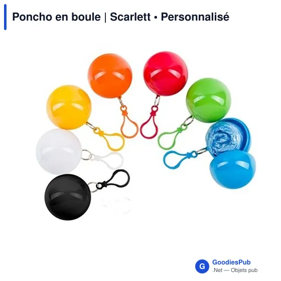 Poncho en boule personnalisable avec logo - Scarlett - Image 11