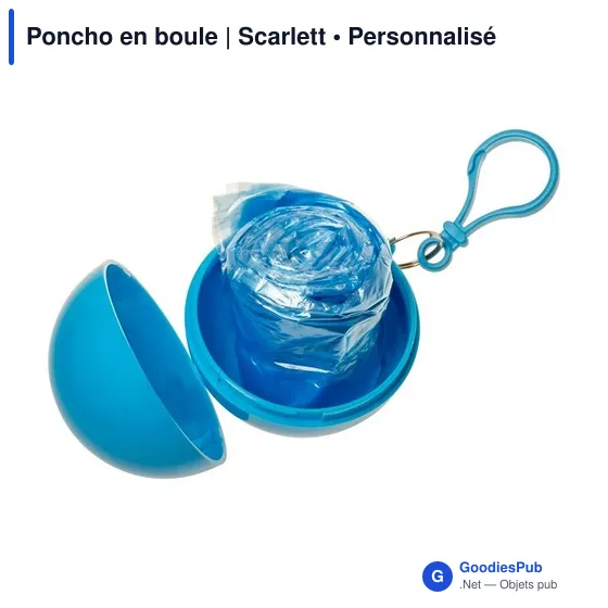Poncho en boule personnalisable avec logo - Scarlett - Image 7