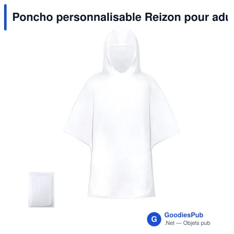 Poncho personnalisable Reizon pour adultes avec logo