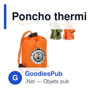 Poncho thermique 2 en 1 personnalisable d'urgence avec logo - Survie - Miniature 1