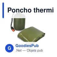 Poncho thermique 2 en 1 personnalisable d'urgence avec logo - Survie - Miniature 2