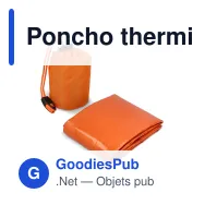 Poncho thermique 2 en 1 personnalisable d'urgence avec logo - Survie - Miniature 3