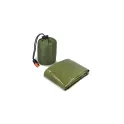 Variante Dried Green - Poncho thermique 2 en 1 personnalisable d'urgence avec logo - Survie