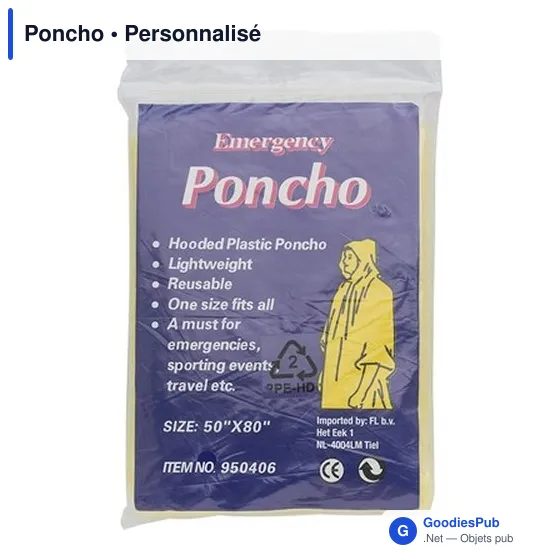 Poncho personnalisable en polyéthylène avec logo - Image 8