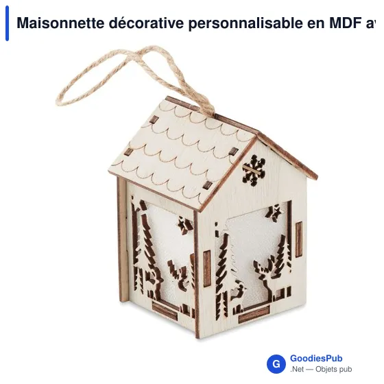 Maisonnette décorative personnalisable en MDF avec logo - Image 1