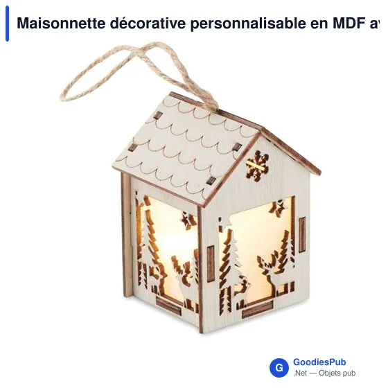 Maisonnette décorative personnalisable en MDF avec logo - Image 2