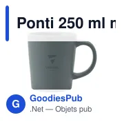 Mug personnalisable Ponti 250 ml avec logo en céramique - Miniature 1