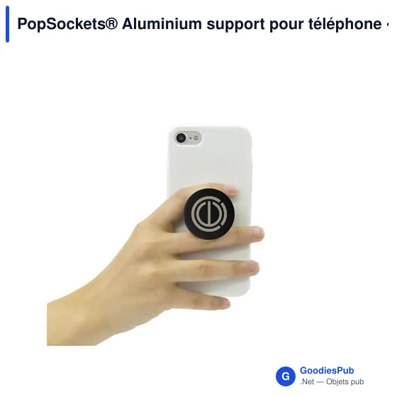 Support pour téléphone personnalisable PopSockets® Aluminium avec logo - Image 1