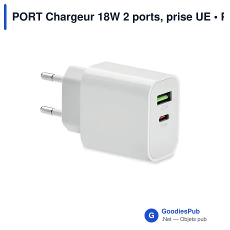 PORT Chargeur 18W 2 ports, prise UE