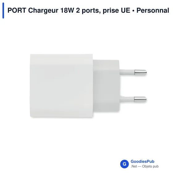 PORT Chargeur 18W 2 ports, prise UE - Image 2