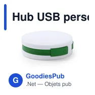Hub USB personnalisable Niyel avec logo - 4 ports USB 2.0 - Miniature 1