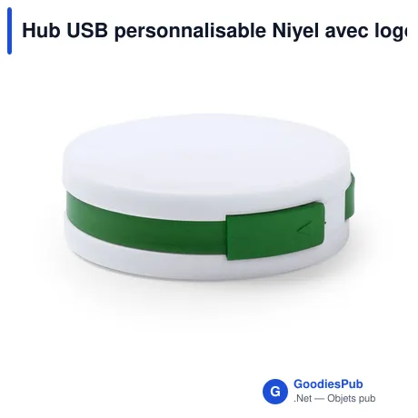 Hub USB personnalisable Niyel avec logo - 4 ports USB 2.0