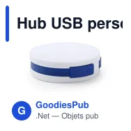 Hub USB personnalisable Niyel avec logo - 4 ports USB 2.0 - Miniature 3