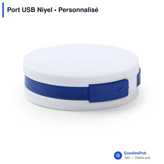 Hub USB personnalisable Niyel avec logo - 4 ports USB 2.0 - Image 3