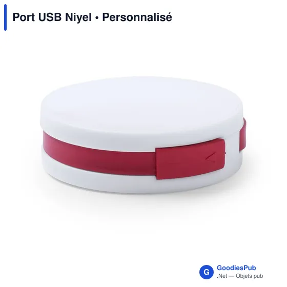Hub USB personnalisable Niyel avec logo - 4 ports USB 2.0 - Image 5