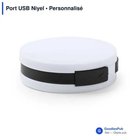 Hub USB personnalisable Niyel avec logo - 4 ports USB 2.0 - Image 7