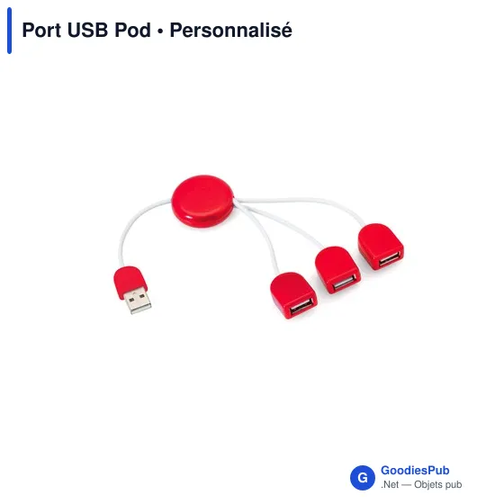 Hub USB 2.0 personnalisable avec logo - Port USB Pod - Image 1