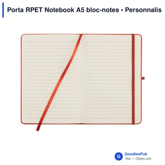 Bloc-notes A5 personnalisable en RPET avec logo - Image 3