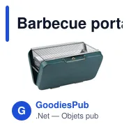 Barbecue portable personnalisable pour logo - Portable Charcoal BBQ - Miniature 1