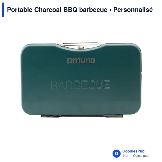 Barbecue portable personnalisable pour logo - Portable Charcoal BBQ - Image 2