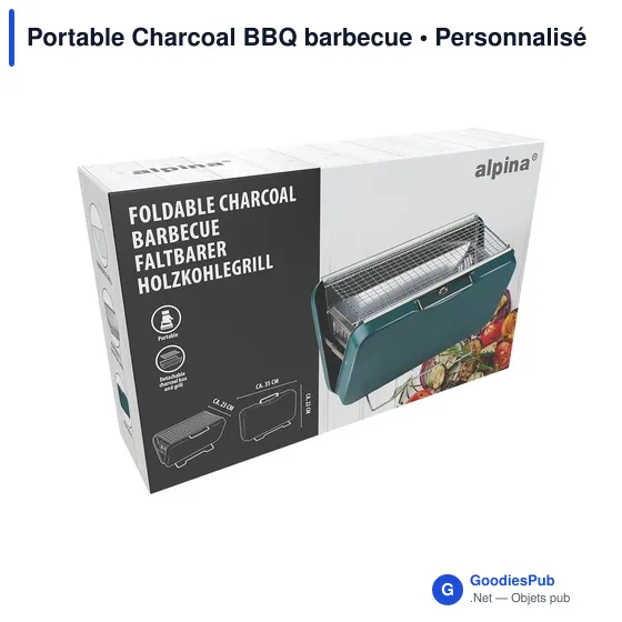 Barbecue portable personnalisable pour logo - Portable Charcoal BBQ - Image 5