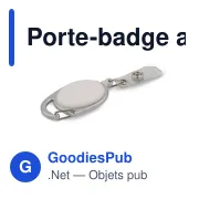 Porte-badge personnalisable avec cordon rétractable 75 cm - Norellixavec logo - Miniature 1