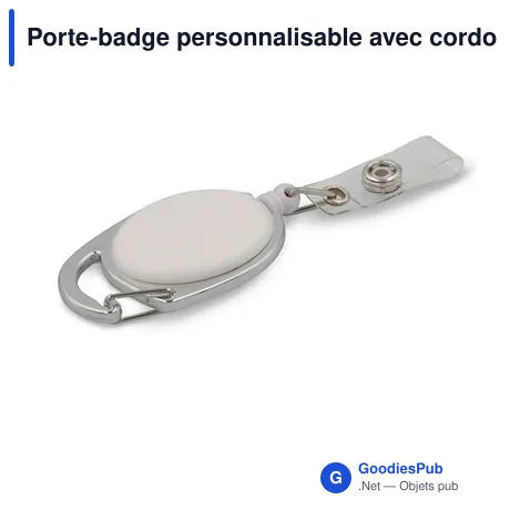 Porte-badge personnalisable avec cordon rétractable 75 cm - Norellixavec logo
