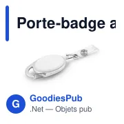 Porte-badge personnalisable avec cordon rétractable 75 cm - Norellixavec logo - Miniature 2