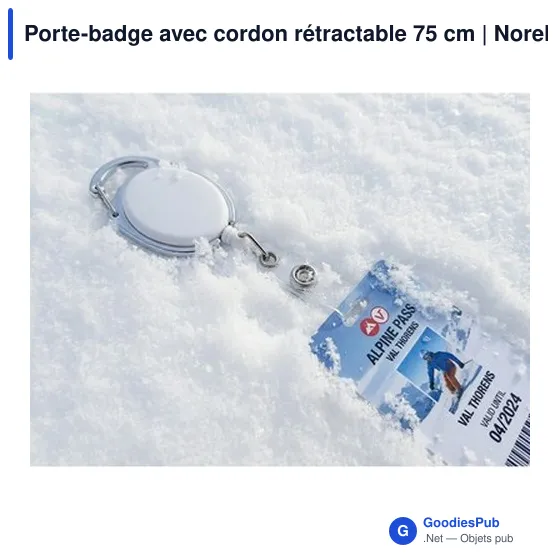 Porte-badge personnalisable avec cordon rétractable 75 cm - Norellixavec logo - Image 5