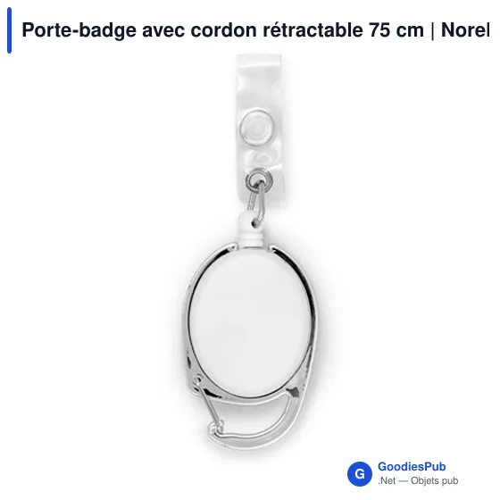 Porte-badge personnalisable avec cordon rétractable 75 cm - Norellixavec logo - Image 6