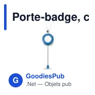 Porte-badge, cordon rétractable env. 60 cm - Miniature 2
