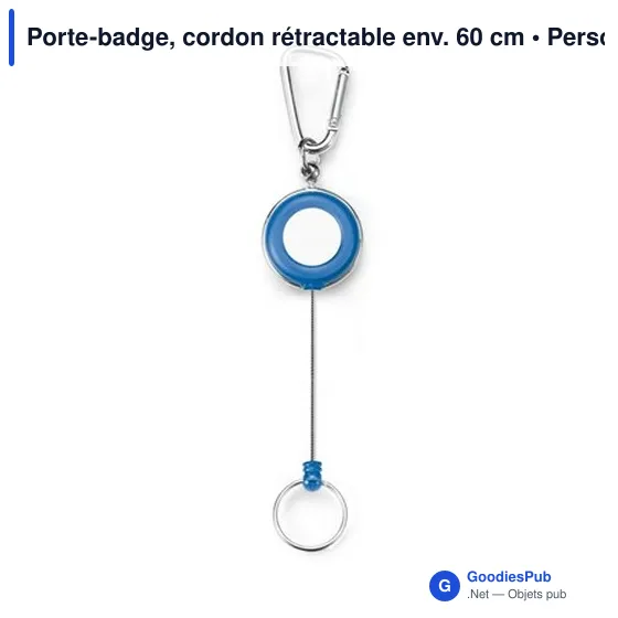 Porte-badge, cordon rétractable env. 60 cm - Image 2