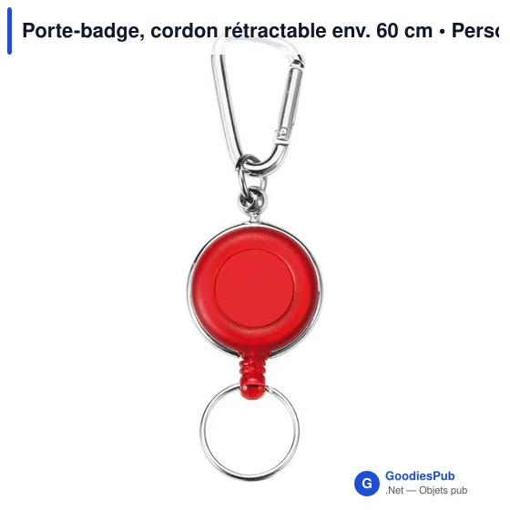Porte-badge, cordon rétractable env. 60 cm - Image 3